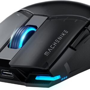 Machenike Mouse de Jogo Sem Fio com Iluminação RGB, Sensor Óptico de 26.000 DPI, Receptor USB 2.4G, Botões Programáveis, Bateria de Longa Duração, Design Ergonômico para Laptop, PC, Mac