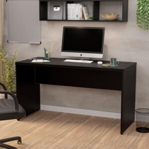 Mesa De Escritório 1.40x60 Tampo 30mm Netmobil (Preto)