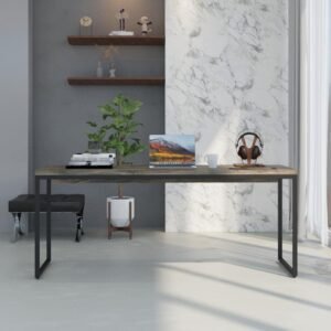 Mesa Dynamica Diretor 180X60X75cm, Carvalho Dark/Est.Preta