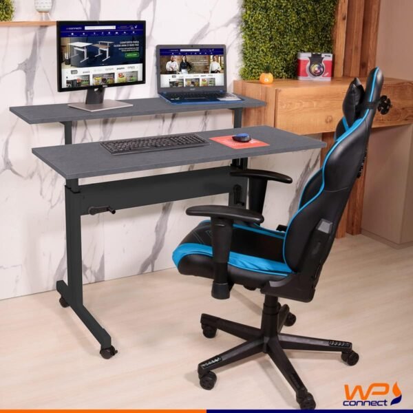 Mesa Ergonômica Dupla com Regulagem de Altura Tampo Búfalo Imita Couro - Wp Connect - Imagem 2