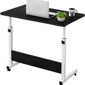 Mesa Mesinha Notebook Com Altura Regulavel e Rodinhas Tablet Cama Sofá Ajustavel(preto)