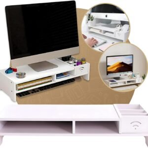 Mesa Monitor Suporte Para Notebook De MDF Stand Desk Base Home Organizador Office Setup