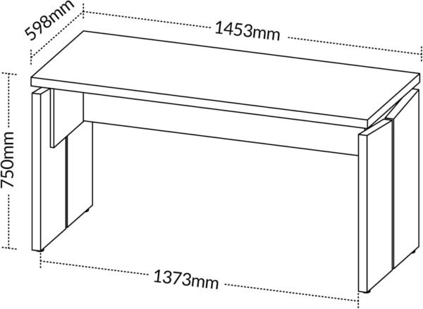 Mesa Retangular para Escritório Elegante e Moderna - Funcional e Ergonômica - Nogal com Preto Artany - Imagem 2