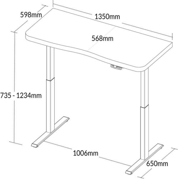Mesa para Escritório com Regulagem de Altura Entrada Usb Ergonômica em Tamburato Olmo - Imagem 2