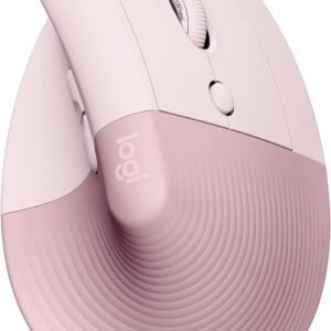 Mouse Sem Fio Logitech Lift Vertical com Design Ergonômico para Redução de Tensão Muscular, Cliques Silenciosos, Conexão Bluetooth ou USB Logi Bolt, Compatível com Windows/macOS/iPadOS - Rosa