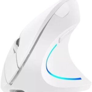 Mouse Vertical Sem Fio ergonômico Wireless E Bluetooth Recarregavel Usb (Branco)