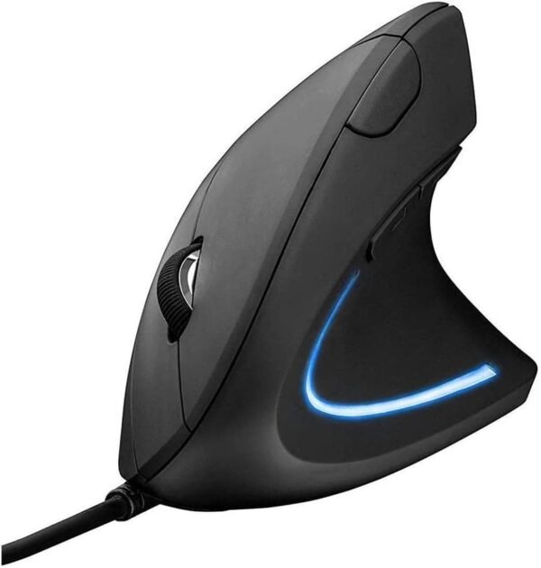 Mouse Vertical Verto Ergonomic Usb Com Fio 1600dpi Preto D5 Luuk Young
