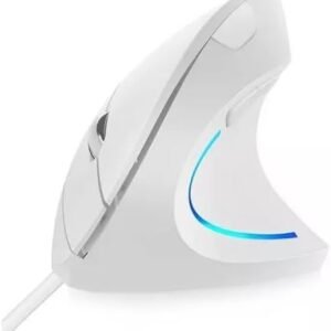 Mouse Vertical Verto Ergonomico 6 Botoes Com Fio Usb Led 1600 Dpi Ajustavel Branco D5