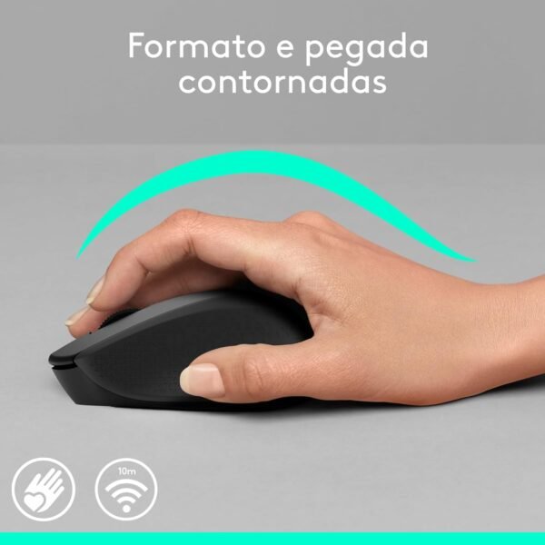 Mouse sem fio Logitech M280 com Conexão USB e Pilha Inclusa - Preto - Imagem 2