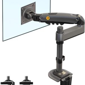 NB North Bayou Suporte longo para monitor de mesa para monitores de 4,4 a 9 kg Ultra Wide Full Motion Giratório, altura ajustável, suporte de monitor H100