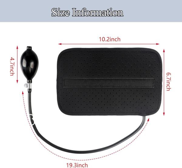 OhMill Almofada inflável para apoio lombar para apoio lombar, almofada de assento de carro, dor nas costas, almofada de assento de carro - Imagem 2