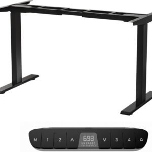 Pernas de mesa em pé, moldura de mesa ajustável com motor duplo com memória, base elétrica, altura da base, pernas de mesa elétrica