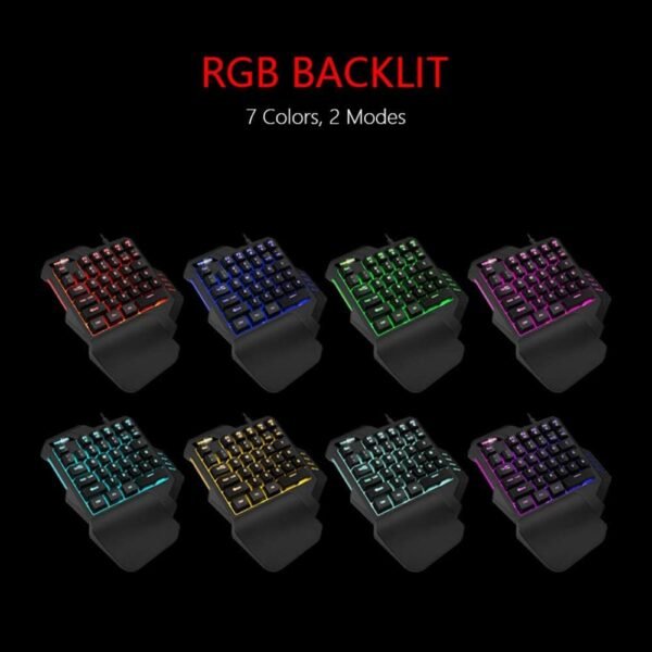 RedThunder Teclado para jogos com uma mão RGB retroiluminado 35 teclas, mini teclado portátil para jogos, controle ergonômico para PC Gamer - Imagem 2