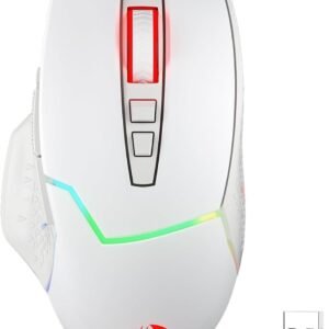 Redragon Mouse para jogos M690 PRO sem fio, 8000 DPI com fio/sem fio com chave de disparo rápido, 8 botões macro, design ergonômico para PC/Mac/laptop, branco