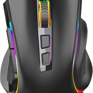Redragon Mouse para jogos com fio RGB M602 RGB retroiluminado com espectro RGB Mouse ergonômico Griffin programável com 7 modos de luz de fundo até 7200 DPI para Windows PC Gamers (preto)