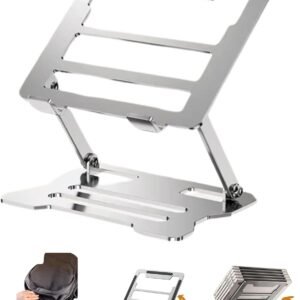 Suporte Ajustável de Alumínio para Notebook – Dobrável, Ergonômico – Compatível com MacBook, iPad, HP, Dell, Lenovo Até 17 Polegadas