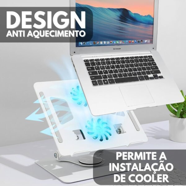 Suporte Ajustável e Articulado para Laptop, Tablet e iMac com Rotação de 360 Graus e Design Ergonômico, Compatível com Macbook Pro, MacBook Air, Dell e Outros, Metal. Suporta Livros e Bíblias. - Imagem 2