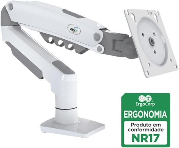 Suporte Articulado de Mesa com Pistão a Gás para Monitores de 17' a 35' Branco - F80W ELG - Imagem 2
