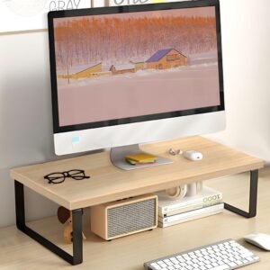 Suporte Monitor Madeira (40 cm de comprimento), Stand desk, Base para Monitor, Base Monitor, Mesa Monitor, Suporte Monitor, Suporte para Monitor, Suporte Monitor Mesa, Suporte de Monitor