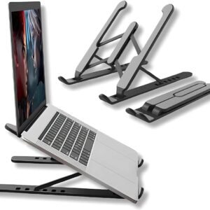 Suporte Multifuncional De Luxo Para Notebook Ajustável Com 6 Ângulos Ajustáveis - Dobrável E Ergonômico Para Desktop Portátil Compatível Com Macbook, Ipad, Hp, Dell (ETC) 10-17" - Linha Premium