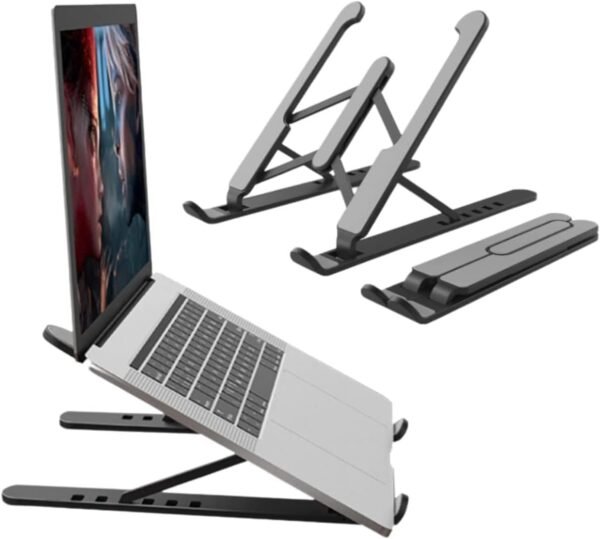 Suporte Notebook Ajustável Base Tablet Netbook Ergonômico Dobrável Regulável Leve Apoio Universal TAMO (PRETO)