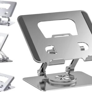 Suporte Para Tablet Smartphone Notbook, Mesa Metal Resistente Articulado, Suporte de Ipad, Pedestal Portátil Ajustável Dobrável Giratório 360° de alumínio Premium