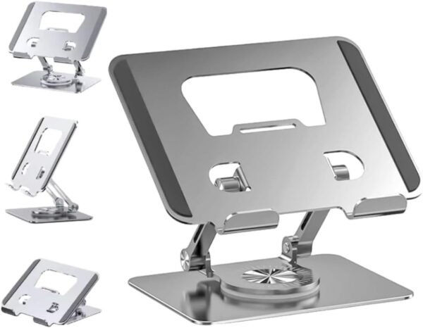 Suporte Para Tablet Smartphone Notbook, Mesa Metal Resistente Articulado, Suporte de Ipad, Pedestal Portátil Ajustável Dobrável Giratório 360° de alumínio Premium