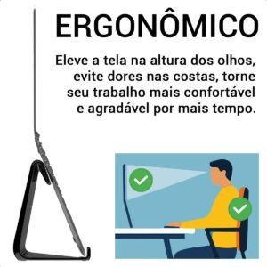 Suporte Universal Notebook Laptop Abertura De Tela 180º Alto