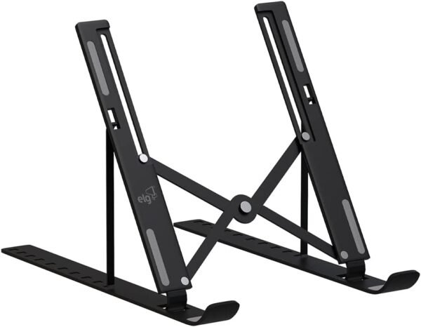 Suporte de Mesa Portátil para Notebook/Laptop de 10" a 17,3", 10 Níveis de Regulagem, Dobrável, Inclui Bolsa de Transporte, Preto, NTB8520B, ELG