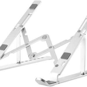 Suporte notebook alumínio ajustável ergonômico dobrável portátil leve resistente 6 níveis de inclinação ventilado para mesa escritório home office 10 a 17 polegadas compatível ASO