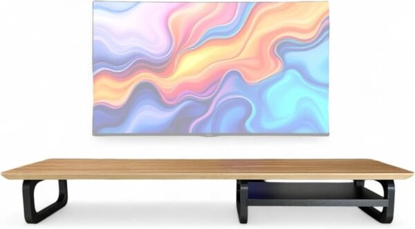 Suporte para Monitor de Mesa em Madeira Base Elevada para Computador Organizador de Escritório
