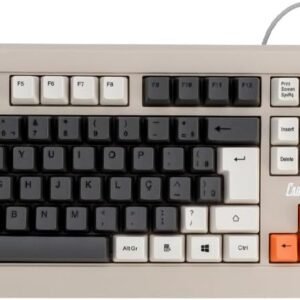 Teclado ABNT2 de Membrana com Fio Design Retrô Cabos e Plugs (A)