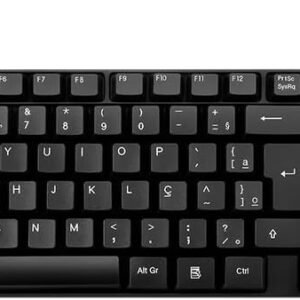 Teclado Com Fio Compacto Conexão USB Cabo de 120cm Resistente Água Preto Multi (Multilaser) - TC193