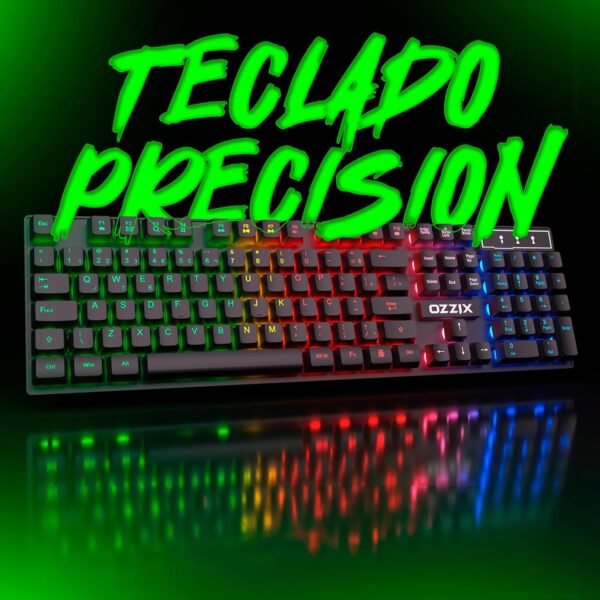 Teclado Gamer RGB Precison Semi Mecânico Antighosting Multimídia Layout ABNT2 Usb para PC Notebook Consoles - Precision Ozzix - Imagem 2