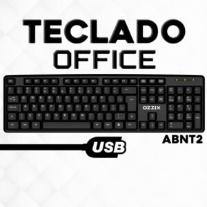 Teclado com Fio USB Teclas Silenciosas e Macias Layout ABNT2 Ergonômico e Confortável em Português Compatível com PC Notebook Consoles - OT100 Ozzix