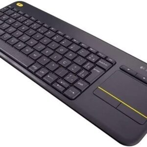 Teclado sem fio Logitech K400 Plus TV com Controle Easy Media e Touchpad Integrado, Conexão USB Unifying e Layout ABNT2