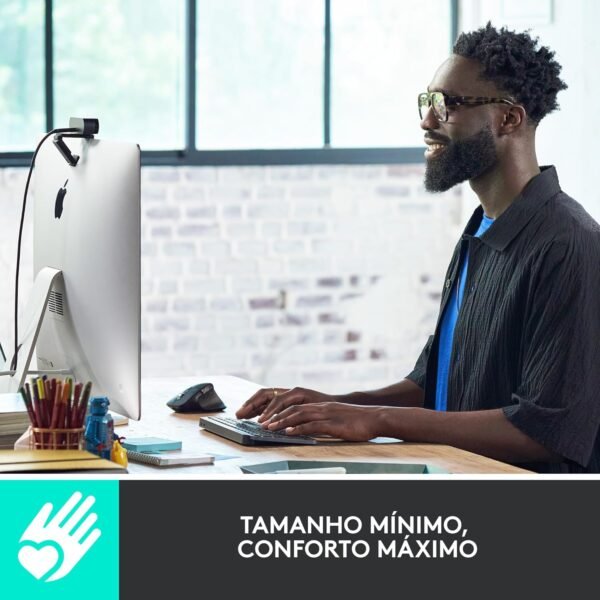 Teclado sem fio Logitech MX Keys Mini com Iluminação Inteligente, Conexão USB ou Bluetooth Easy-Switch para até 3 dispositivos e Bateria Recarregável - Grafite - Imagem 2