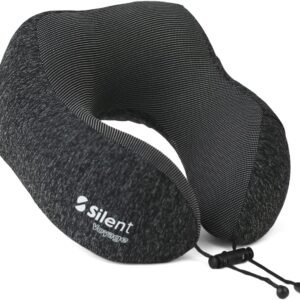 Travesseiro Apoio Encosto de Pescoço Silent para Viagem Ergonômico em Forma de U - Travesseiro ,ótimo para viajar,dormir, relaxar em casa e no trabalho (Preto Mesclado)