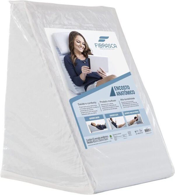 Travesseiro Triangular Encosto Anatômico – Branco - Fibrasca