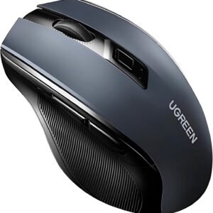 Ugreen Mouse Sem Fio Ergonômico 2.4G, 4000dpi, Design Silencioso, Ideal para Escritório e Home Office, 6 Botões, Ajuste de DPI, Compatível com PC, Laptop, Mac