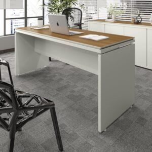 VIA NOSSA - Mesa de Escritório 160cm com Tampo Duplo Oslo Cor:fendi e Freijó