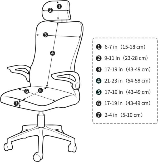 FORCHEER Conjunto ergonômico de cadeira de escritório com capa de apoio de cabeça, repelente de água, roxo - Imagem 3