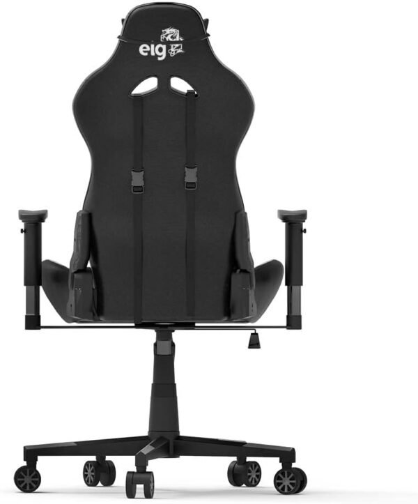 ELG, CH05BK, Cadeira Gamer Black Hawk c/Apoio Cervical, Encosto Reclinável, Apoio de Braços, Ajuste de Altura, Inclinação de 180°, Suporta até 150kg, Preto - Imagem 3