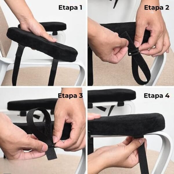 Par de Almofadas para Apoio de Braço Cadeira Escritório Gamer Antebraço Encosto Ergonômico - Imagem 6