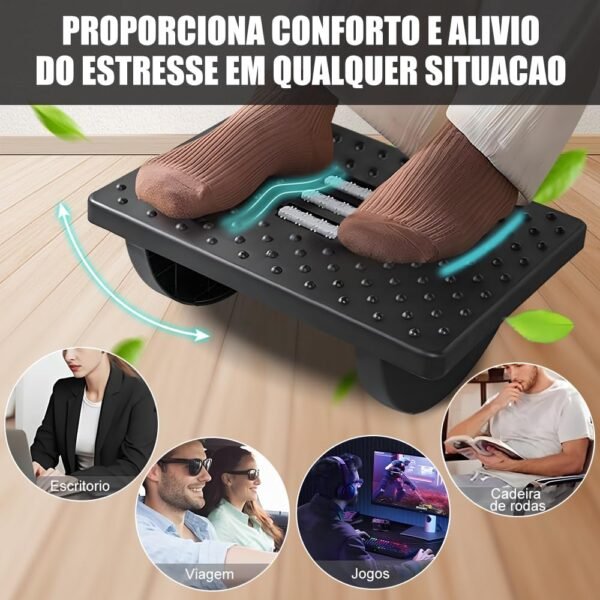 Zenkon Apoio para Pés Ergonomico, Apoio de Pé Ergonomico, Descanso para Pés Giratório, 34 * 25 * 13cm - Imagem 3