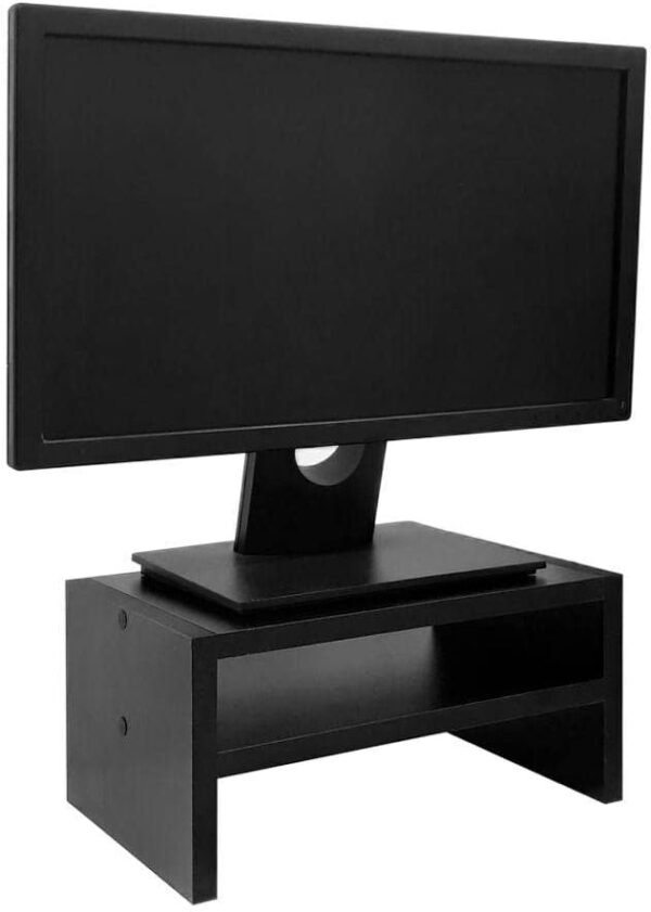 Base Suporte para Monitor Apoio de Mesa Madeira Preto - Imagem 2
