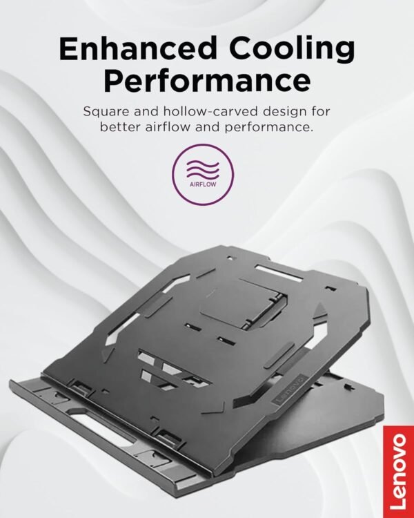 Suporte Lenovo para notebook até 15'' e celular com até 10 níveis de ajuste, Preto - Imagem 3