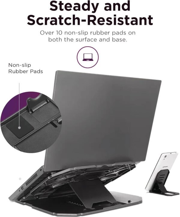 Suporte Lenovo para notebook até 15'' e celular com até 10 níveis de ajuste, Preto - Imagem 4