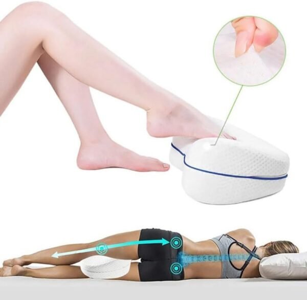 Travesseiro Ortopédico para Pernas, Almofada de Espuma com Memória, Alivia Dores No Corpo Lombar, Ciática, Articulações, Joelhos e Gravidez - Imagem 3