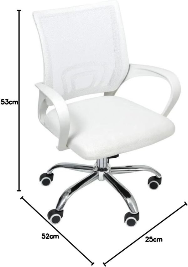 Cadeira de Escritório Begonia Tela Mesh Ergonômica Branco - Imagem 3